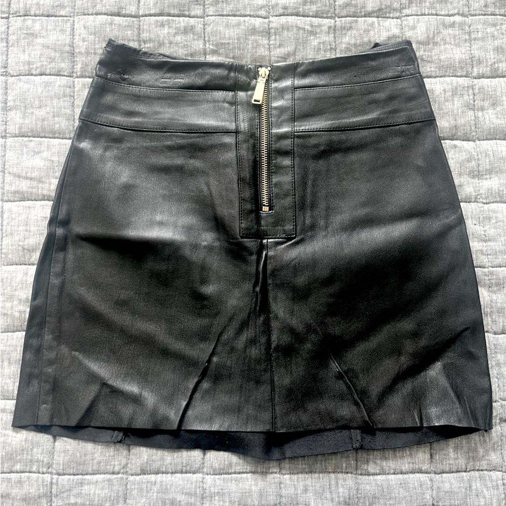 Black Leather Skirt. Size 2.